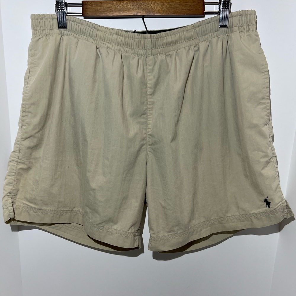Vintage Ralph, Lauren polo sport men’s size large, tan lined swim trunks